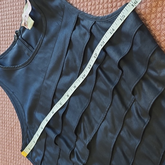 Banana Republic Factory Elegant Navy Sleeveless Ruffled Top - Picture 4 of 11